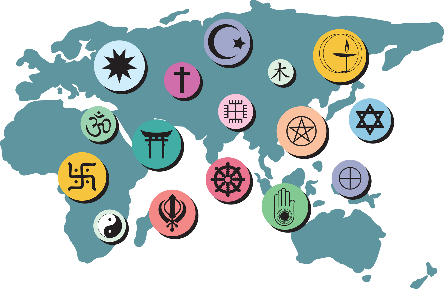 World Religion Symbols Concept